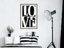 Poster - Love Chessboard  - zwart passepartout