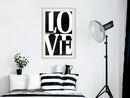 Poster - Love Chessboard  - wit passepartout