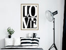 Poster - Love Chessboard  - goud passepartout