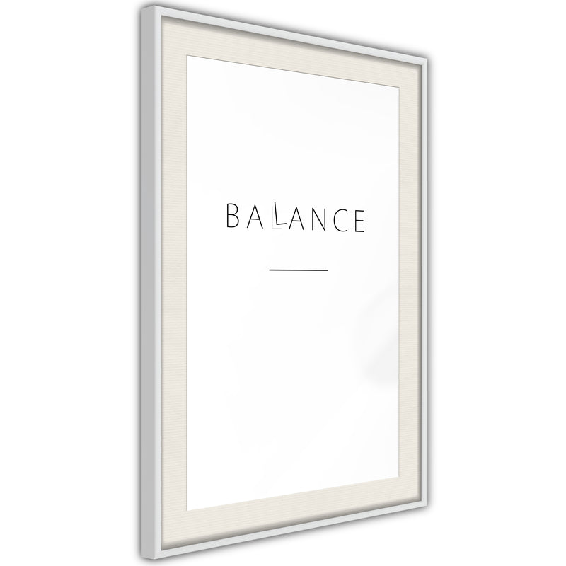 Poster - Seek a Balance  - wit passepartout