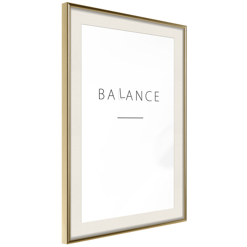 Poster - Seek a Balance  - goud passepartout