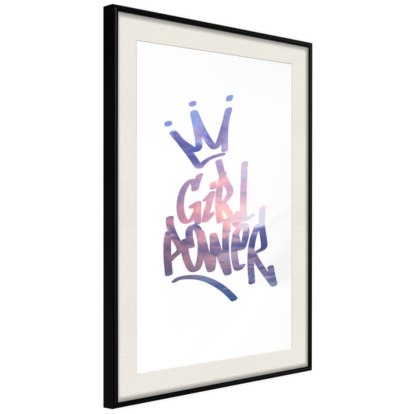 Poster - Girl Power  - zwart passepartout