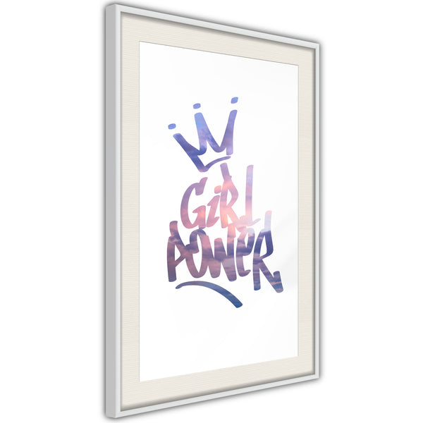 Poster - Girl Power  - wit passepartout
