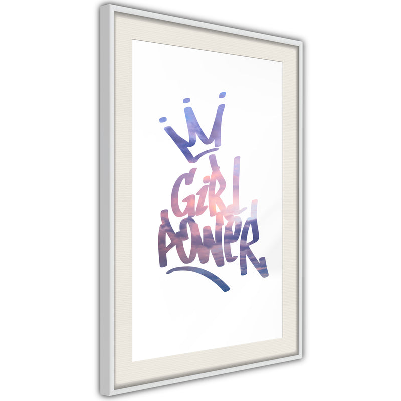 Poster - Girl Power  - wit passepartout