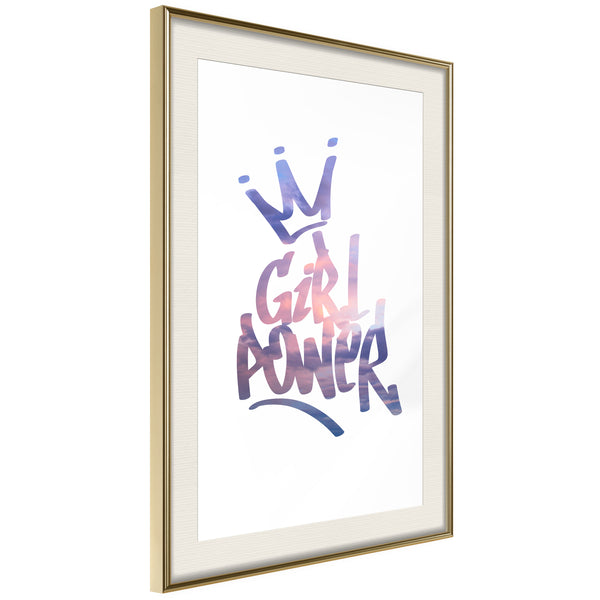 Poster - Girl Power  - goud passepartout