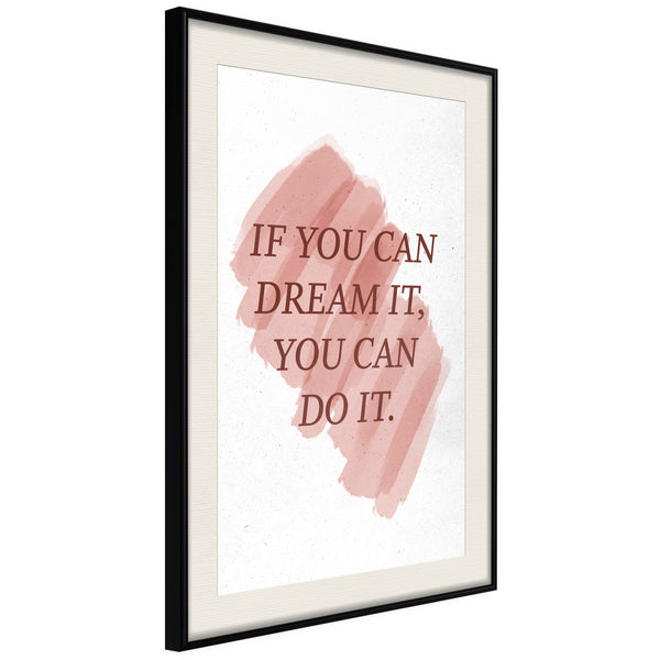 Poster - Dreams Lead to Success  - zwart passepartout