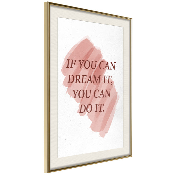 Poster - Dreams Lead to Success  - goud passepartout