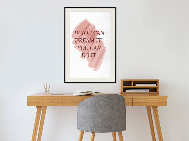 Poster - Dreams Lead to Success  - zwart passepartout