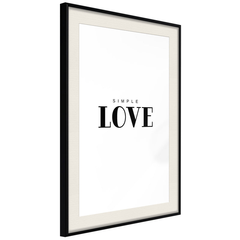 Poster - Simple Love  - zwart passepartout
