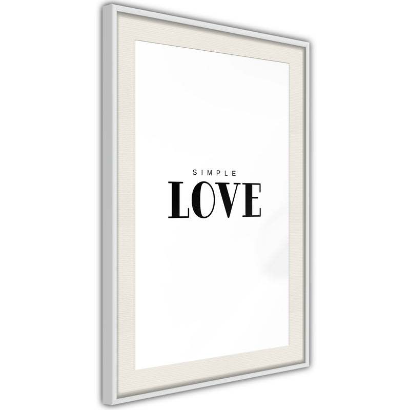 Poster - Simple Love  - wit passepartout