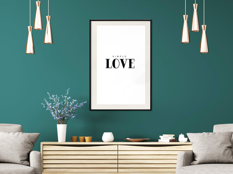 Poster - Simple Love  - zwart passepartout