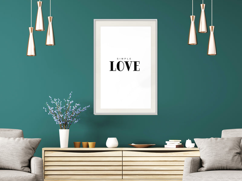Poster - Simple Love  - wit passepartout