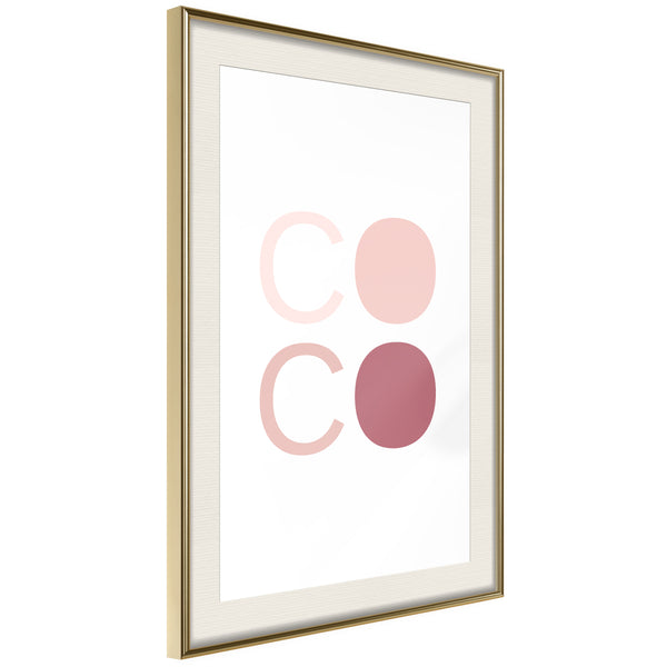 Poster - Different Shades of Coco  - goud passepartout
