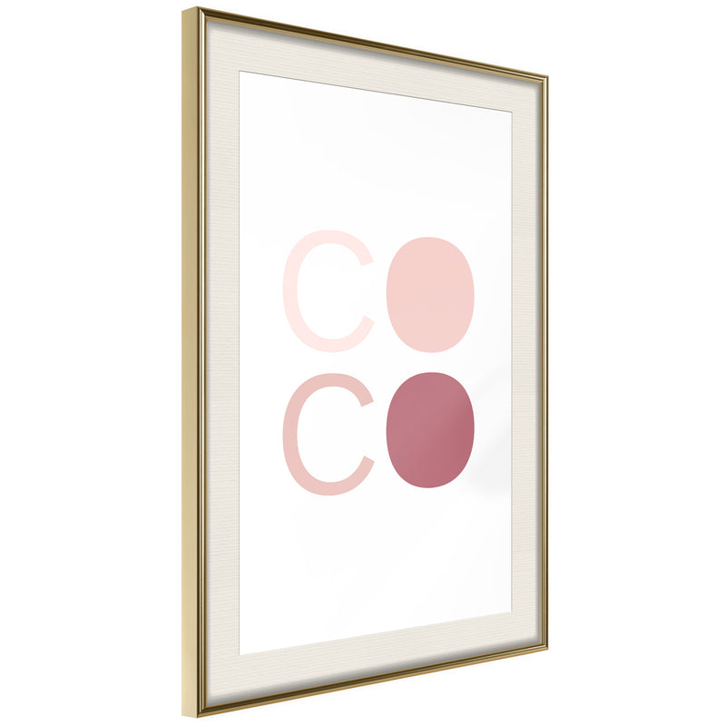 Poster - Different Shades of Coco  - goud passepartout