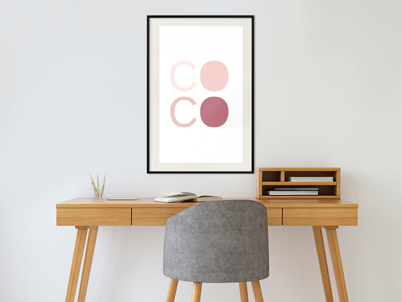 Poster - Different Shades of Coco  - zwart passepartout
