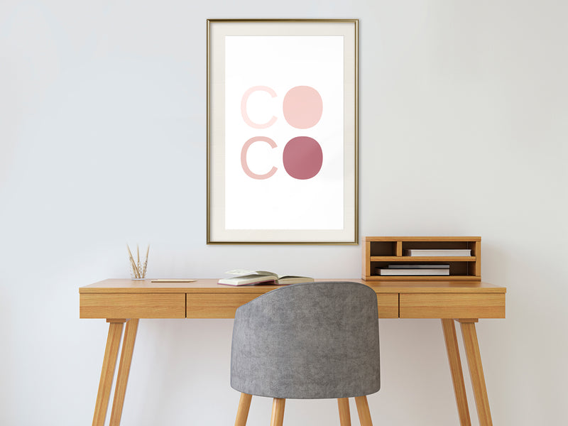 Poster - Different Shades of Coco  - goud passepartout