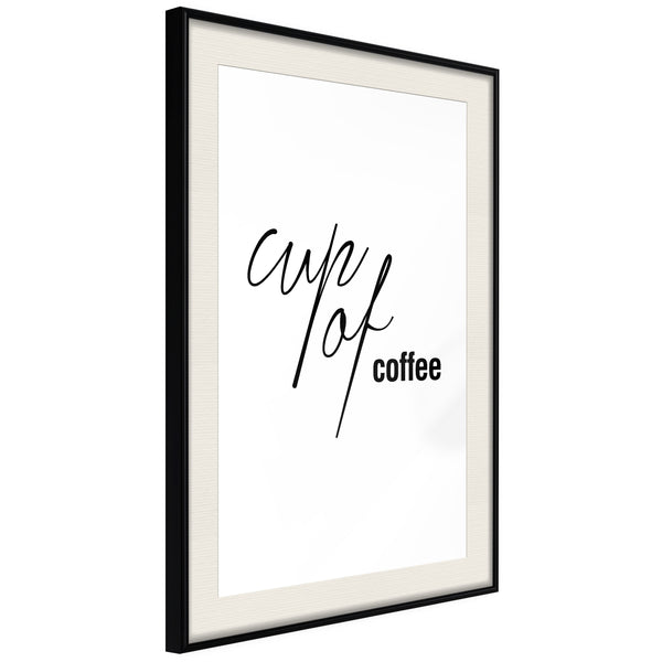 Poster - Caffeine Needed  - zwart passepartout