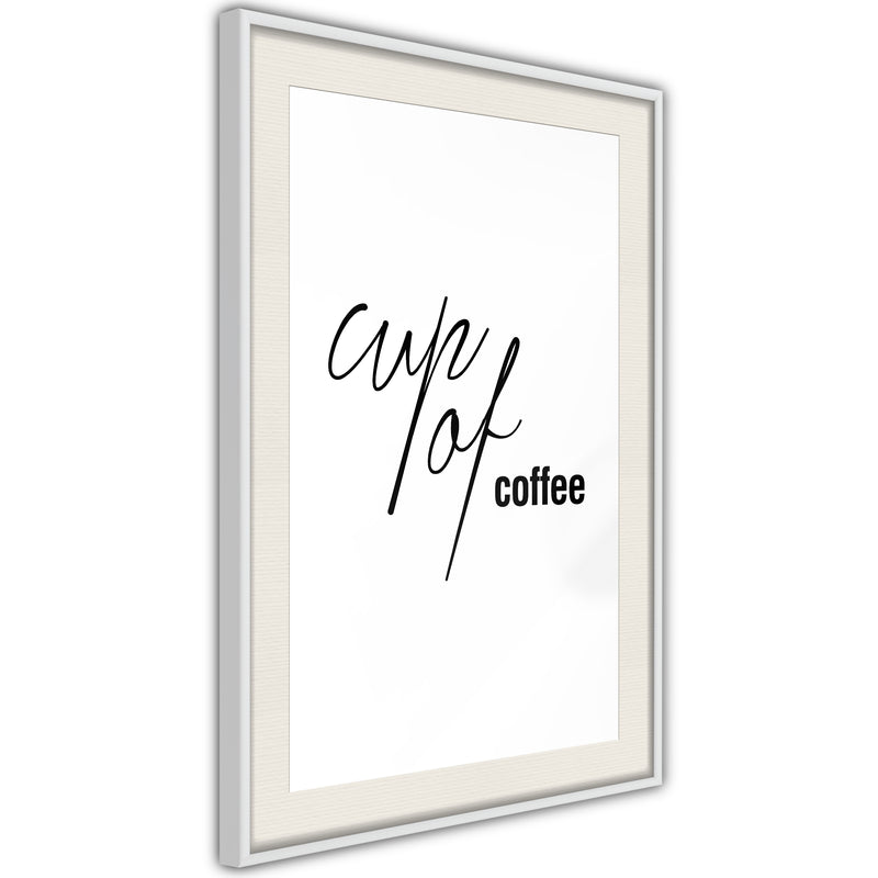Poster - Caffeine Needed  - wit passepartout