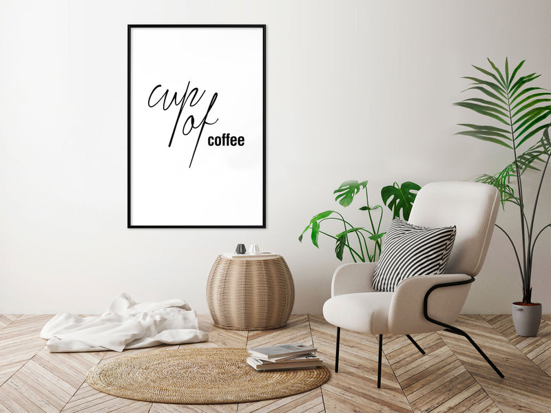 Poster - Caffeine Needed  - zwart