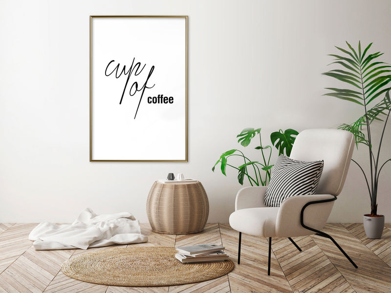 Poster - Caffeine Needed  - goud
