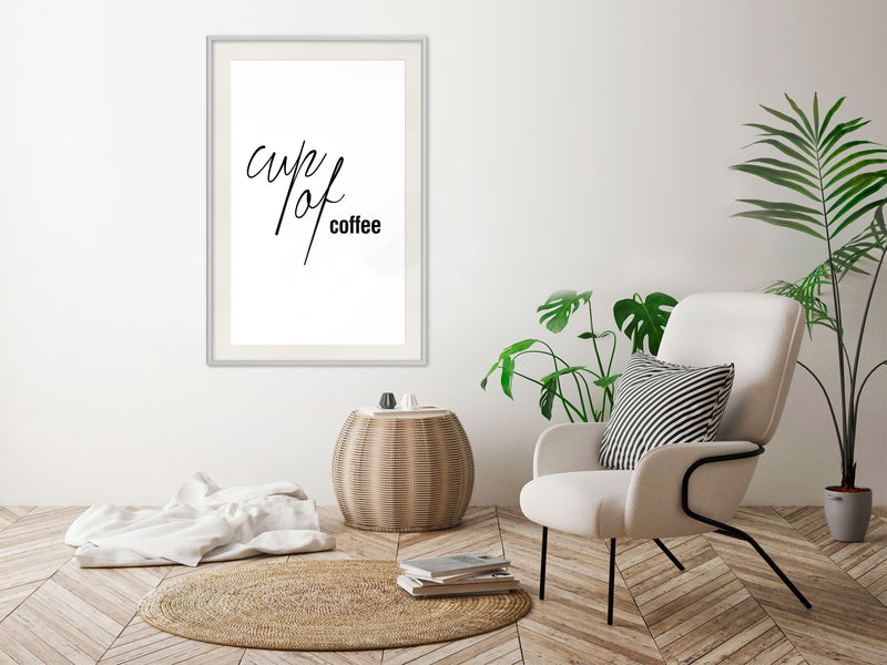 Poster - Caffeine Needed  - wit passepartout