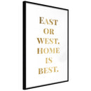 Poster - Home Is Best (Gold)  - zwart