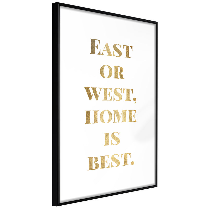 Poster - Home Is Best (Gold)  - zwart