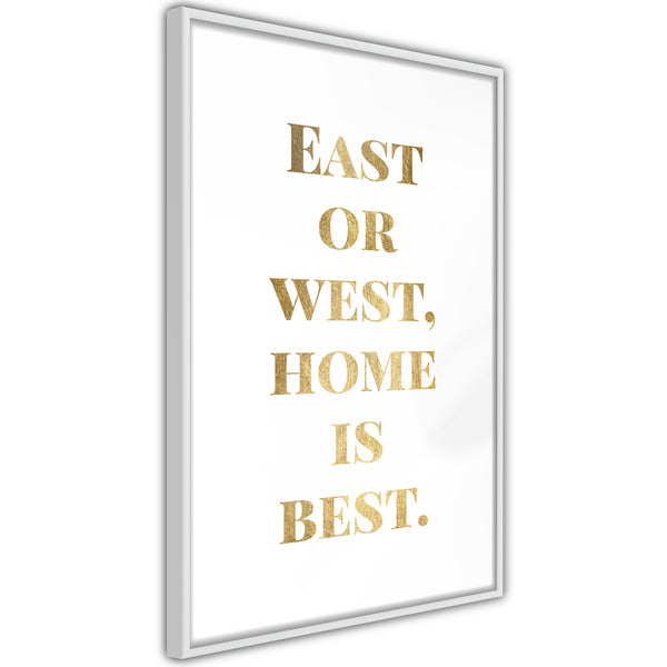 Poster - Home Is Best (Gold)  - wit