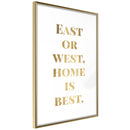 Poster - Home Is Best (Gold)  - goud