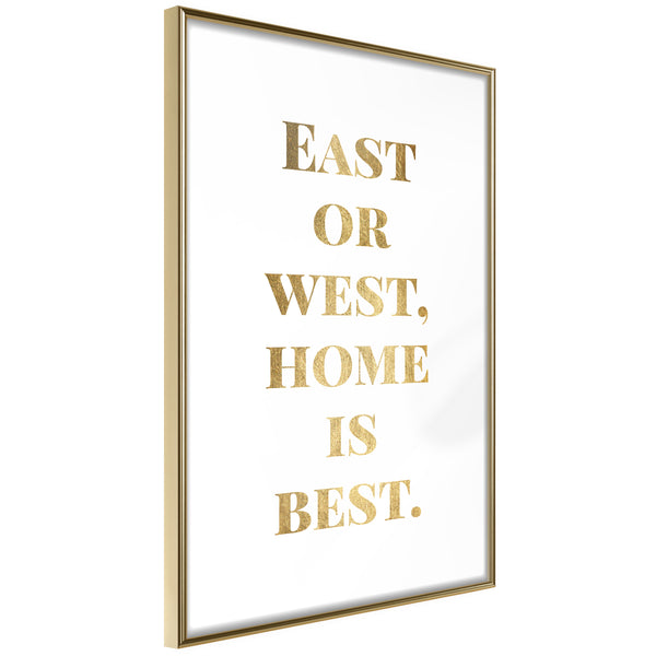 Poster - Home Is Best (Gold)  - goud