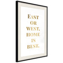 Poster - Home Is Best (Gold)  - zwart passepartout