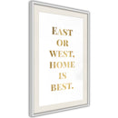 Poster - Home Is Best (Gold)  - wit passepartout