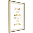 Poster - Home Is Best (Gold)  - goud passepartout