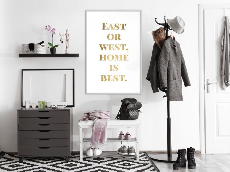 Poster - Home Is Best (Gold)  - wit