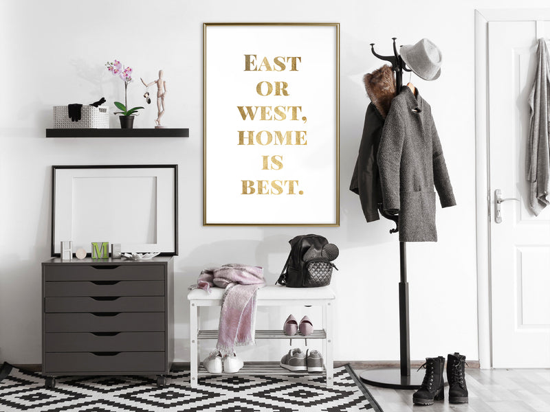Poster - Home Is Best (Gold)  - goud