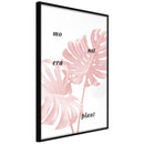 Poster - Pale Pink Monstera  - zwart