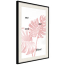 Poster - Pale Pink Monstera  - zwart passepartout