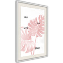 Poster - Pale Pink Monstera  - wit passepartout