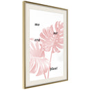 Poster - Pale Pink Monstera  - goud passepartout