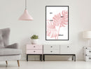 Poster - Pale Pink Monstera  - zwart