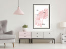 Poster - Pale Pink Monstera  - zwart passepartout