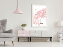 Poster - Pale Pink Monstera  - wit passepartout