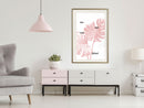 Poster - Pale Pink Monstera  - goud passepartout