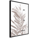 Poster - Beige Palm  - zwart