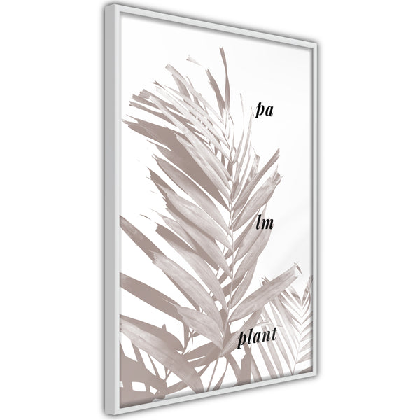 Poster - Beige Palm  - wit