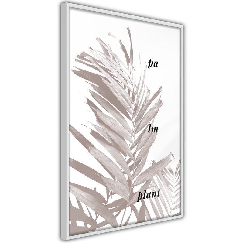 Poster - Beige Palm  - wit
