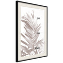 Poster - Beige Palm  - zwart passepartout