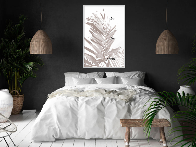 Poster - Beige Palm  - wit