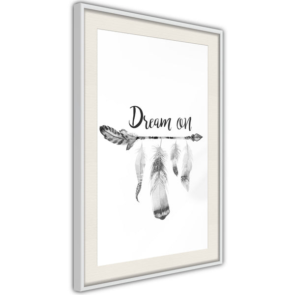Poster - Dreamer  - wit passepartout