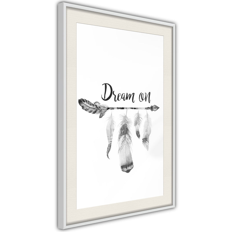 Poster - Dreamer  - wit passepartout